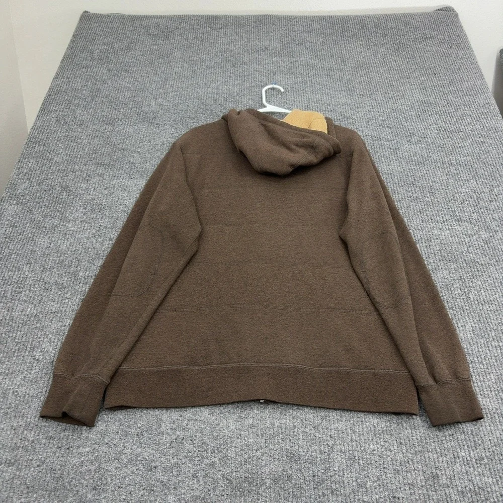 The North Face Hoodie Mens L Brown Cotton Blend Sherpa Lined Full Zip Gorpcore